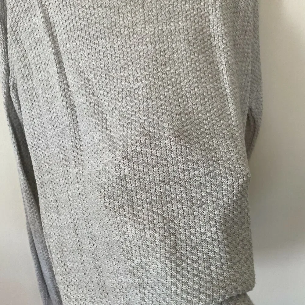Cotton On Gray V-Neck Light Weight Knit Long Line Banded Sweater Jumper Large